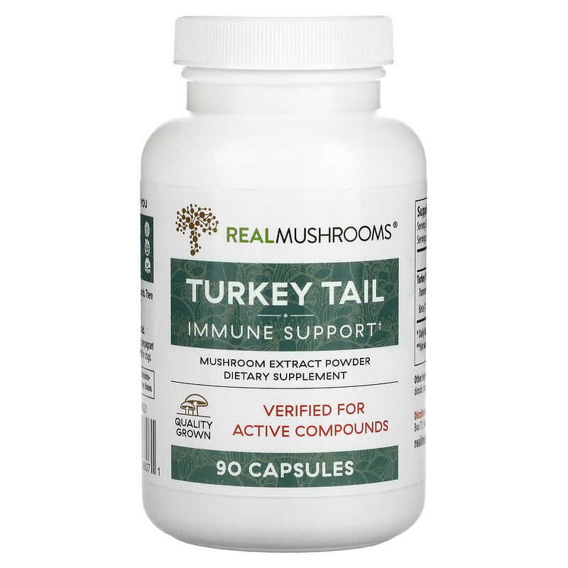 Real Mushrooms Turkey Tail Mushroom Extract Powder 90 Capsules 3 Real Mushrooms Turkey Tail Mushroom Extract Powder 90 Capsules 628110068071