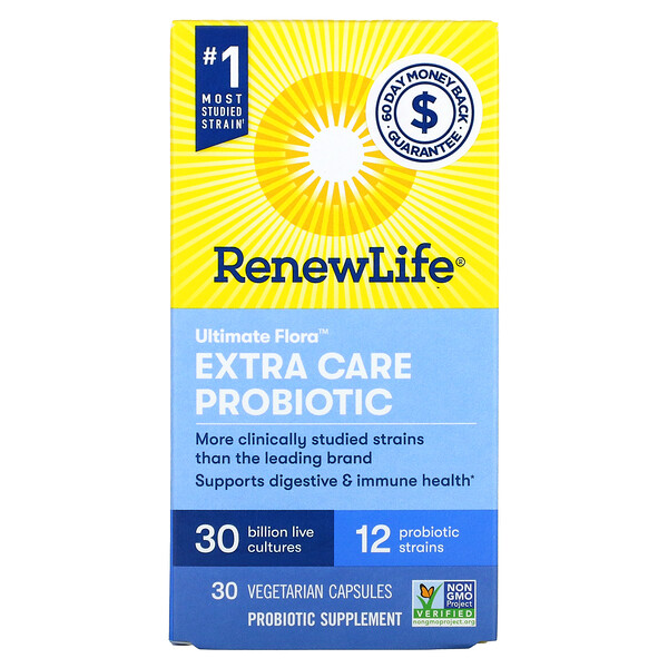 Renew Life Ultimate Flora Extra Care Probiotic 30 Billion CFU 30 viên 3 renew life ultimate flora extra care probiotic 30 billion cfu 30 vegetarian capsules 107775