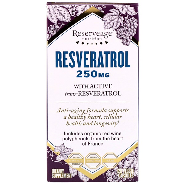 ReserveAge Nutrition Resveratrol with Active Trans-Resveratrol 250 mg 120 viên 3 reserveage nutrition resveratrol with active trans resveratrol 250 mg 120 veggie capsules 23479