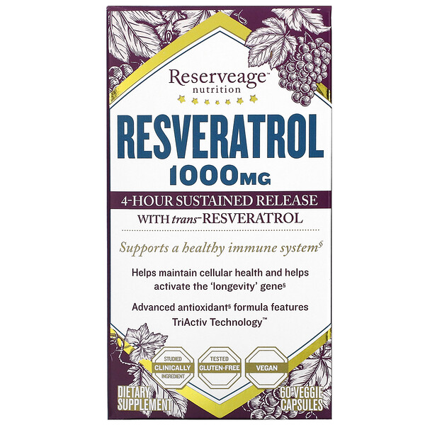 Mua ReserveAge Nutrition Resveratrol with Trans-Resveratrol 500 mg 60 Veggie viên giảm giá rẻ Hà nội TPHCM