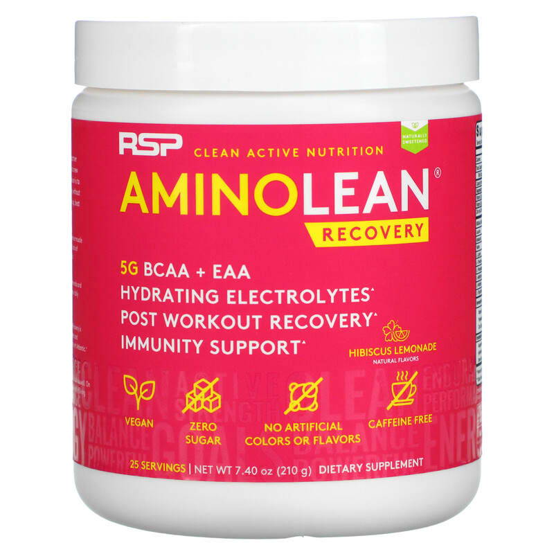 RSP Nutrition AminoLean Recovery Hibiscus Lemonade 7.40 oz (210 g) 3 RSP Nutrition AminoLean Recovery Hibiscus Lemonade 7.40 oz (210 g) 850019469462