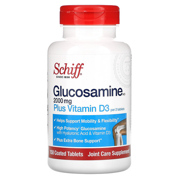 Schiff Glucosamine HCl Plus Vitamin D3 1,000 mg 150 Coated viên 3 schiff glucosamine hcl plus vitamin d3 1 000 mg 150 coated tablets 53566
