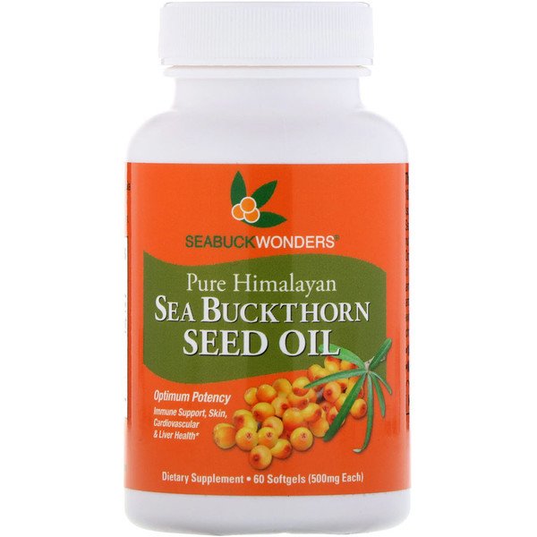 SeaBuckWonders Sea Buckthorn Seed Oil 500 mg 60 Softgels 6 seabuckwonders sea buckthorn seed oil 500 mg 60 softgels 34918