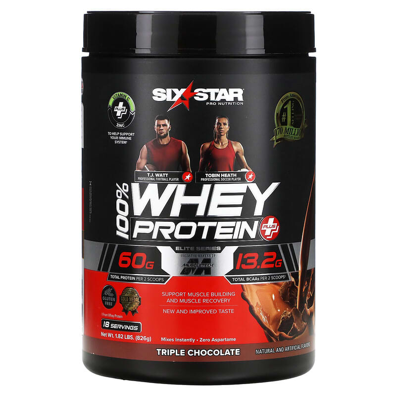 Six Star Elite Series 100% Whey Protein Plus Triple Chocolate 1.82 lbs (826 g) 3 Six Star Elite Series 100% Whey Protein Plus Triple Chocolate 1.82 lbs (826 g) 631656716726