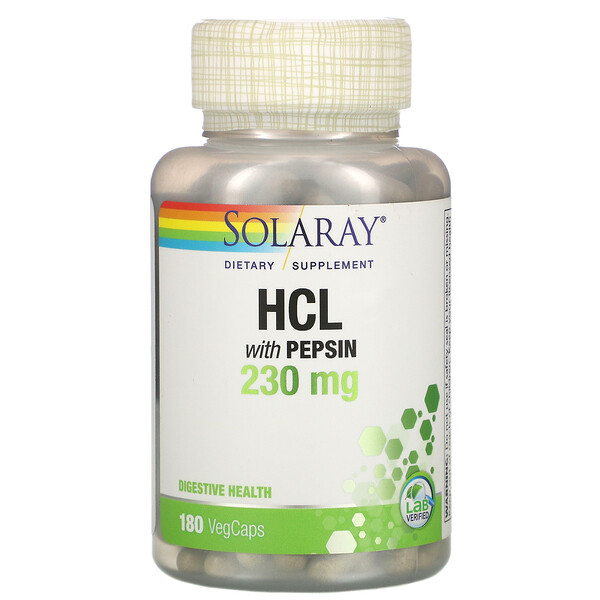Solaray HCL with Pepsin 230 mg 180 VegCaps 3 solaray hcl with pepsin 230 mg 180 vegcaps 18967