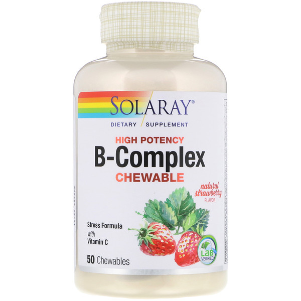 Solaray High Potency Vitamin B-Complex Chewable Natural Strawberry 50 Tablets 1 Mua Solaray High Potency B-Complex Chewable Natural Strawberry Flavor 50 viên nhai giảm giá rẻ Hà nội TPHCM