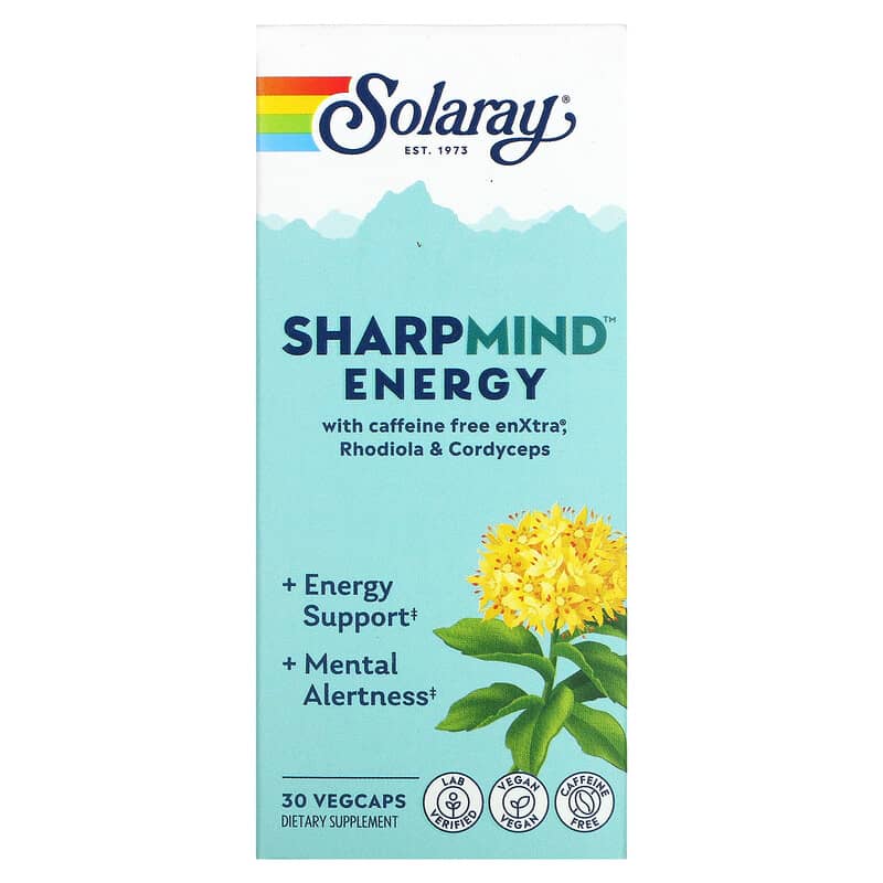 Solaray SharpMind Energy 30 Vegcaps 3 Solaray SharpMind Energy 30 Vegcaps 076280648065