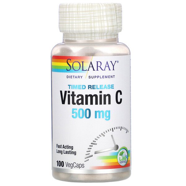 Solaray Timed Release Vitamin C with Rose Hips & Acerola 500 mg 100 VegCaps 1 Mua Solaray Vitamin C Time Release 500 mg 100 VegCaps giảm giá rẻ Hà nội TPHCM