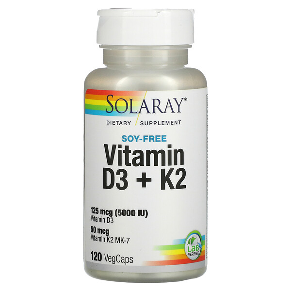 Mua Solaray Vitamin D3 + K2 Soy Free 120 VegCaps giảm giá rẻ Hà nội TPHCM