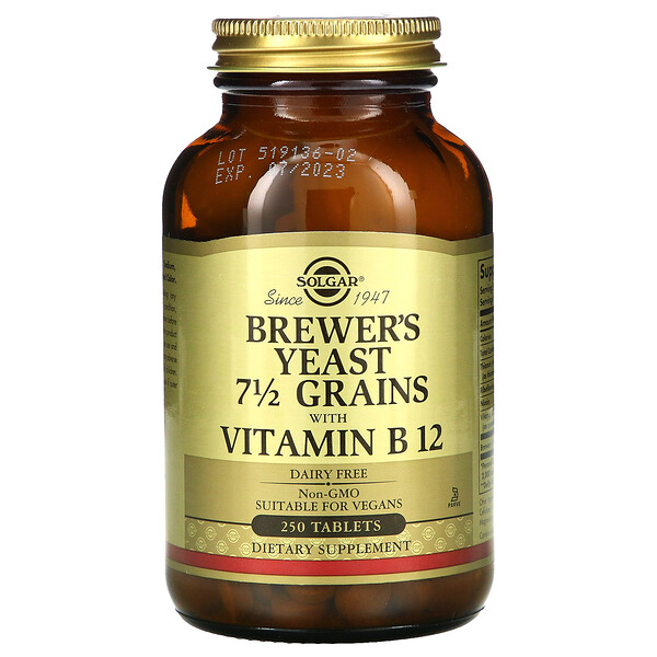 Solgar Brewer's Yeast 7 1/2 Grains with Vitamin B12 250 viên 3 solgar brewer s yeast 7 1 2 grains with vitamin b12 250 tablets 9694
