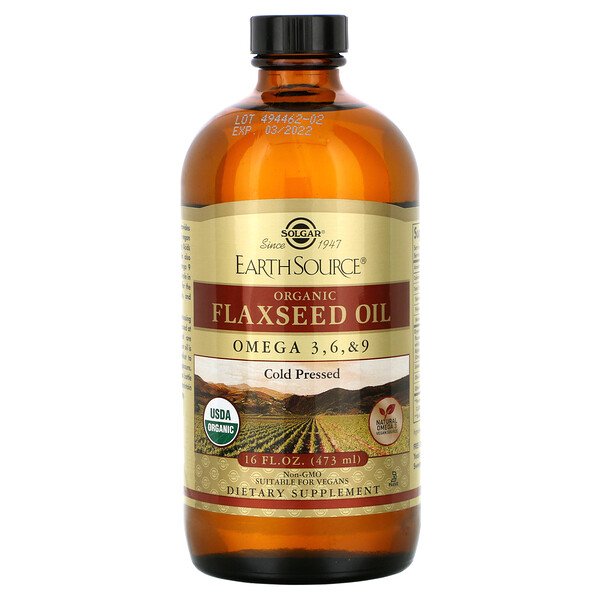 Solgar Earth Source Organic Flaxseed Oil 16 oz (473 ml) 3 solgar earth source organic flaxseed oil 16 fl oz 473 ml 22423