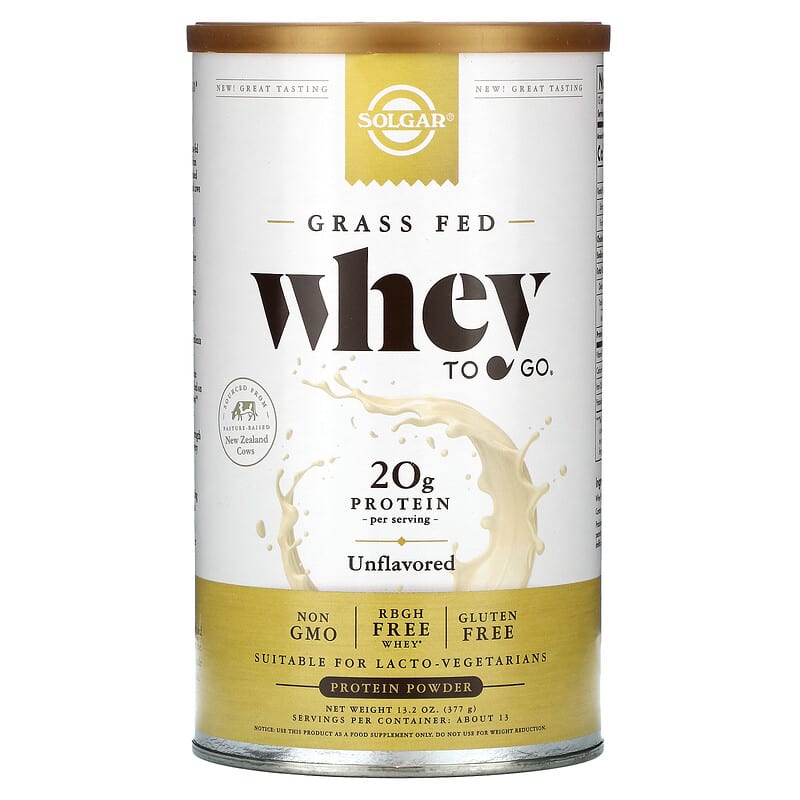 Solgar Grass Fed Whey To Go Protein Powder Unflavored 13.2 oz (377 g) 3 Solgar Grass Fed Whey To Go Protein Powder Unflavored 13.2 oz (377 g) 033984300934