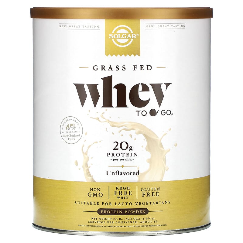 Solgar Grass Fed Whey To Go Protein Powder Unflavored 36.8 oz (1.044 g) 3 Solgar Grass Fed Whey To Go Protein Powder Unflavored 36.8 oz (1.044 g) 033984300941