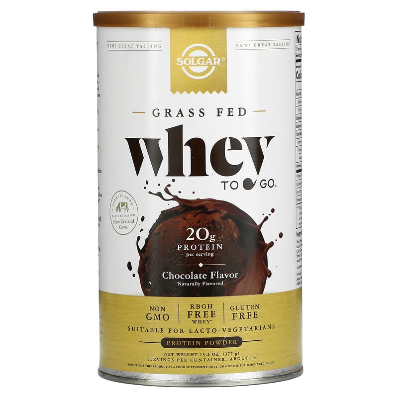 Solgar Grass Fed Whey To Go Whey Protein Powder Chocolate 13.2 oz (377 g) 3 Solgar Grass Fed Whey To Go Whey Protein Powder Chocolate 13.2 oz (377 g) 033984036727