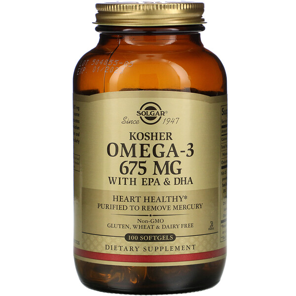 Solgar Kosher Omega-3 675 mg 100 Softgels 3 solgar kosher omega 3 675 mg 100 softgels 101119