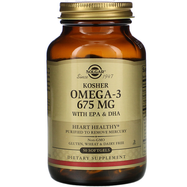 Solgar Kosher Omega-3 675 mg 50 Softgels 6 solgar kosher omega 3 675 mg 50 softgels 101118