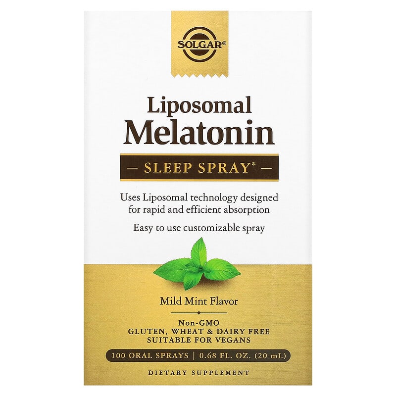 Solgar Liposoman Melatonin Sleep Spray Mild Mint 100 Oral Sprays 0.68 fl oz (20 ml) 3 Solgar Liposoman Melatonin Sleep Spray Mild Mint 100 Oral Sprays 0.68 fl oz (20 ml) 033984304161
