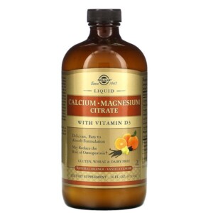 Mua Solgar Liquid Calcium Magnesium Citrate with Vitamin D3 Natural Orange Vanilla 16 oz 473 ml giảm giá rẻ Hà nội TPHCM