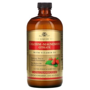 Mua Solgar Liquid Calcium Magnesium Citrate with Vitamin D3 Natural Strawberry 16 oz 473 ml giảm giá rẻ Hà nội TPHCM