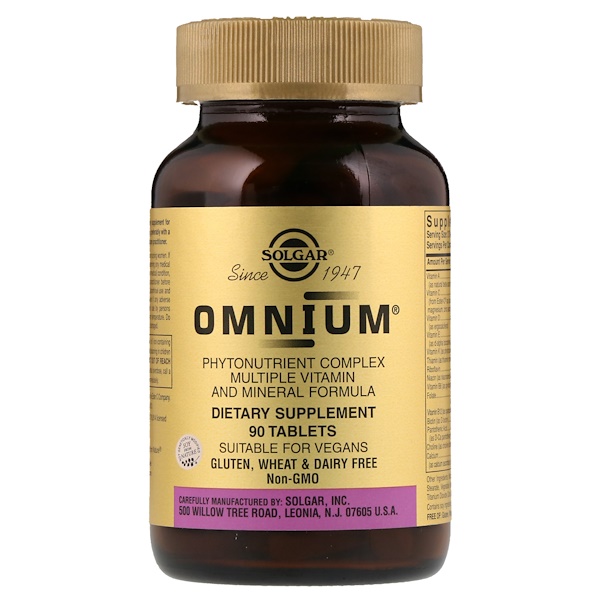 Solgar Omnium Phytonutrient Complex Multiple Vitamin and Mineral Formula 90 viên 3 solgar omnium phytonutrient complex multiple vitamin and mineral formula 90 tablets 22735