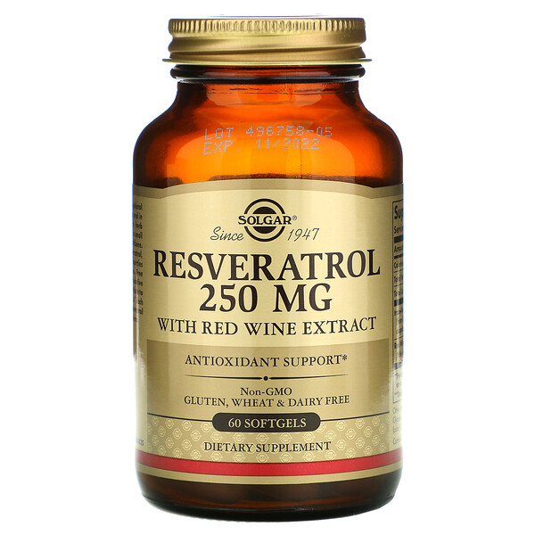 Solgar Resveratrol 250 mg 60 Softgels 3 solgar resveratrol 250 mg 60 softgels 23556