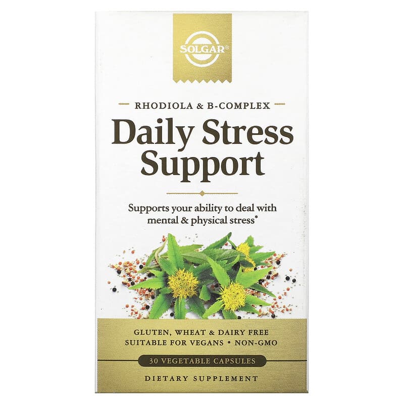 Solgar Rhodiola & B-Complex Daily Stress Support 30 Vegetable Capsules 3 Solgar Rhodiola & B-Complex Daily Stress Support 30 Vegetable Capsules 033984303171