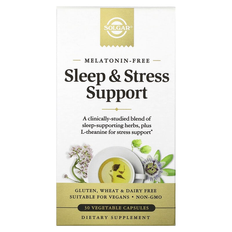 Solgar Sleep & Stress Support 30 Vegetable Capsules 3 Solgar Sleep & Stress Support 30 Vegetable Capsules 033984303195