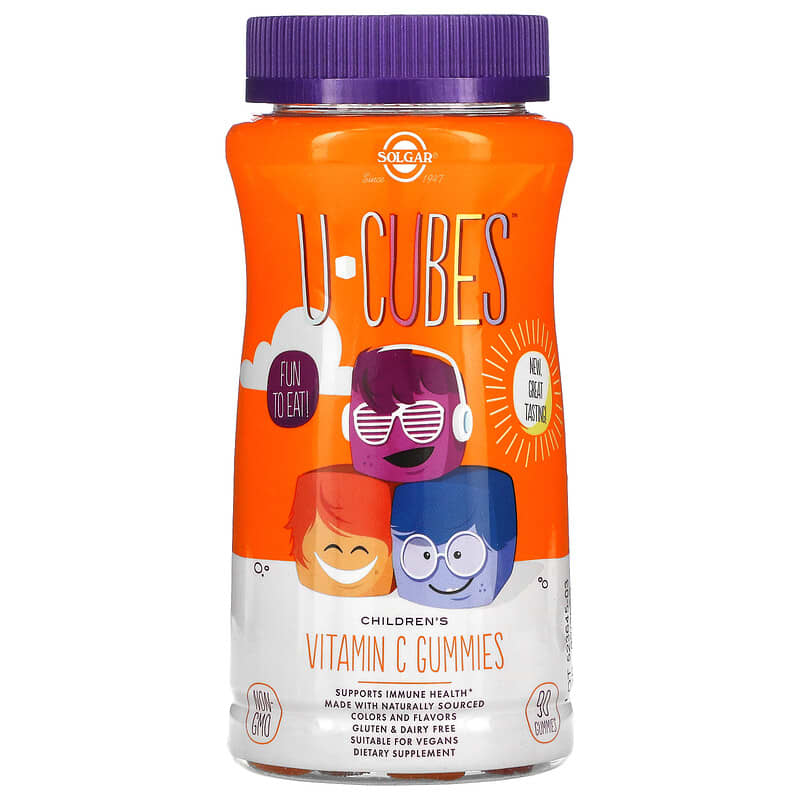 Solgar U-Cubes Children's Vitamin C Gummies Orange & Strawberry 90 Gummies 3 Solgar U-Cubes Children's Vitamin C Gummies Orange & Strawberry 90 Gummies 033984595989