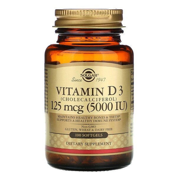 Solgar Vitamin D3 (Cholecalciferol) 125 mcg (5.000 IU) 100 Softgels 1 Mua Solgar Vitamin D3 Cholecalciferol 125 mcg 5