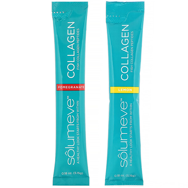 Solumeve Collagen Peptides Plus Vitamin C & Hyaluronic Acid Lemon & Pomegranate Variety Pack 10 Packets 0.18 oz (5.15 g) Each 3 solumeve collagen peptides plus vitamin c hyaluronic acid lemon pomegranate variety pack 10 packets 0 18 oz 5 15 g each 97211