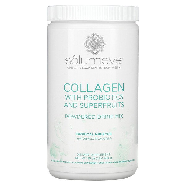 Mua Solumeve Collagen with Probiotics and Superfruits Powdered Drink Mix Tropical Hibiscus 16 oz 454 g giảm giá rẻ Hà nội TPHCM
