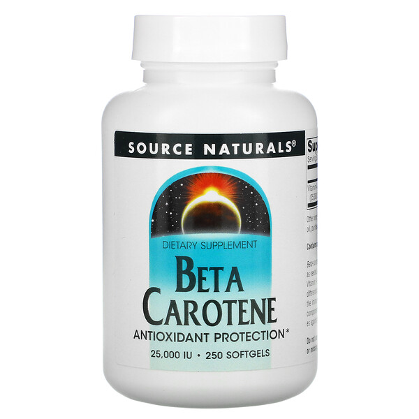 Source Naturals Beta Carotene 25,000 IU 250 Softgels 2 source naturals beta carotene 25 000 iu 250 softgels 985