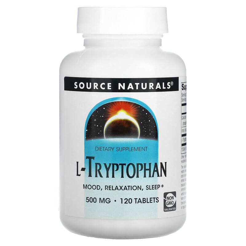 Source Naturals L-Tryptophan 500 mg 120 Tablets 3 Source Naturals L-Tryptophan 500 mg 120 Tablets 021078019800