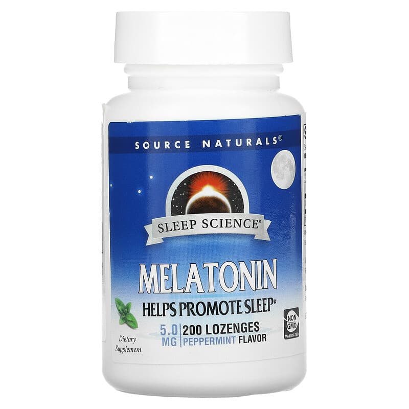 Source Naturals Melatonin Peppermint 5 mg 200 Lozenges 3 Source Naturals Melatonin Peppermint 5 mg 200 Lozenges 021078005841