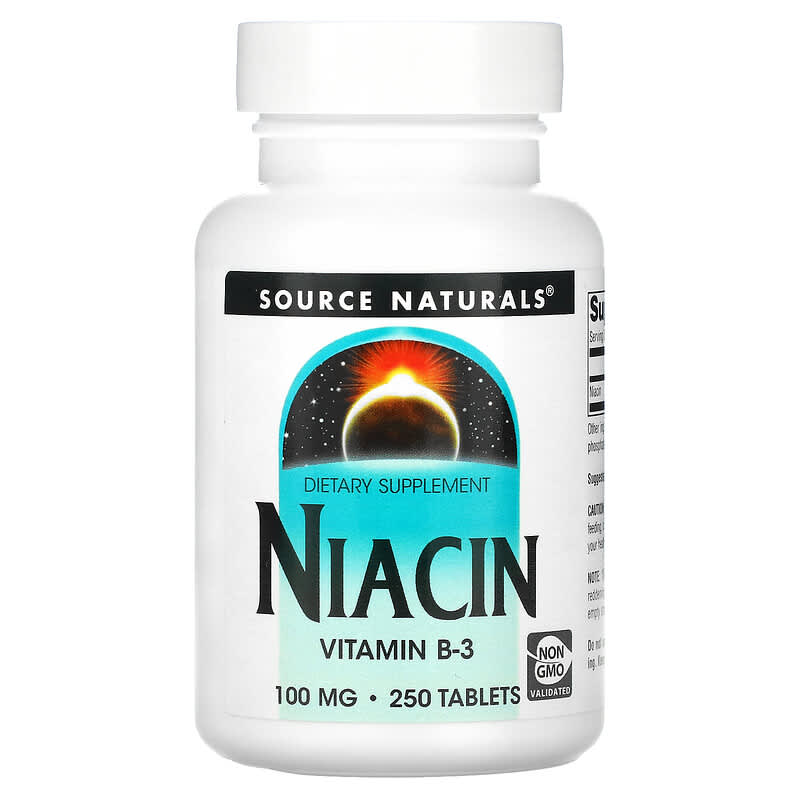 Source Naturals Niacin 100 mg 250 Tablets 3 Source Naturals Niacin 100 mg 250 Tablets 021078005025