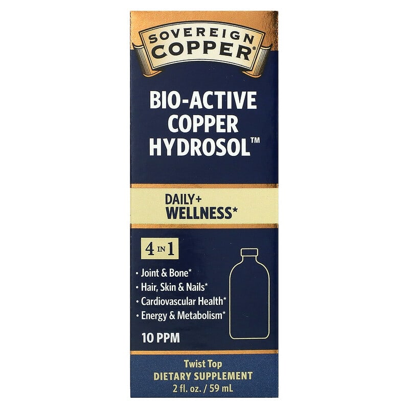 Sovereign Silver Bio-Active Copper Hydrosol 10 PPM 2 fl oz (59 ml) 3 Sovereign Silver Bio-Active Copper Hydrosol 10 PPM 2 fl oz (59 ml) 684088232395