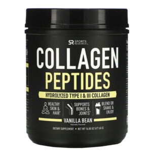Mua Sports Research Collagen Peptides Hydrolyzed Type I & III Collagen Vanilla Bean 16.85 oz 477.65 g giảm giá rẻ Hà nội TPHCM