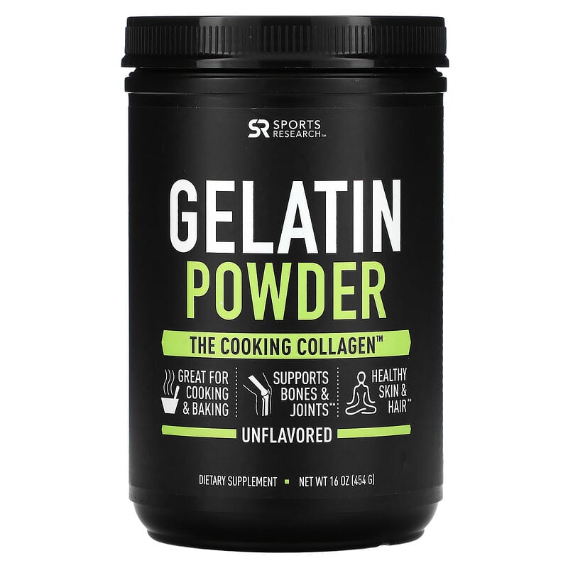 Sports Research Gelatin Powder Unflavored 16 oz (454 g) 3 Sports Research Gelatin Powder Unflavored 16 oz (454 g) 023249010821