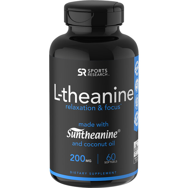 Sports Research L-theanine 200 mg 60 Softgels 3 sports research l theanine 200 mg 60 softgels 71105