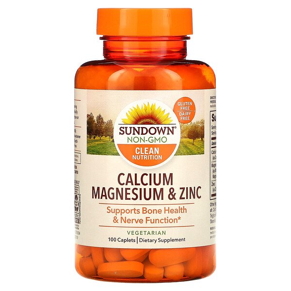 Sundown Naturals Calcium Magnesium & Zinc 100 Caplets 3 sundown naturals calcium magnesium zinc 100 caplets 32842