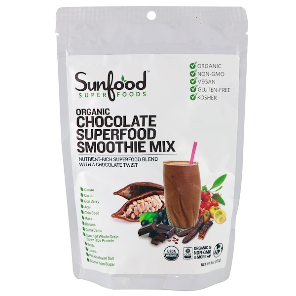 Mua Sunfood Organic Chocolate Superfood Smoothie Mix 8 oz 227 g giảm giá rẻ Hà nội TPHCM