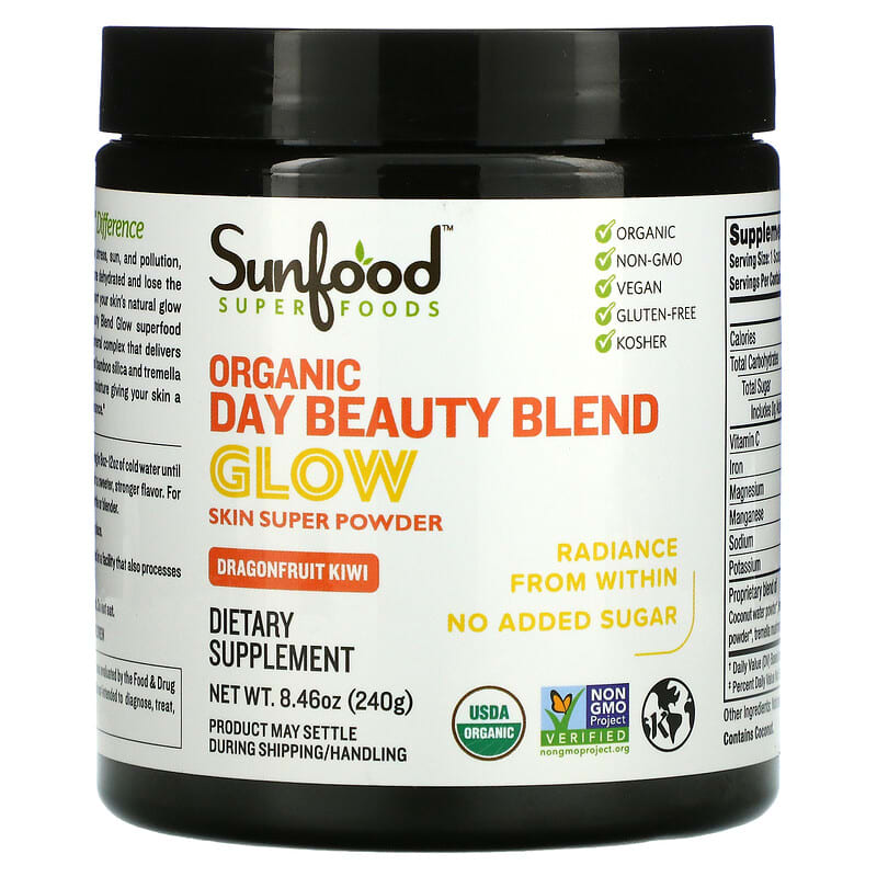 Sunfood Organic Day Beauty Blend Glow Dragonfruit Kiwi 8.46 oz (240 g) 3 Sunfood Organic Day Beauty Blend Glow Dragonfruit Kiwi 8.46 oz (240 g) 803813102950