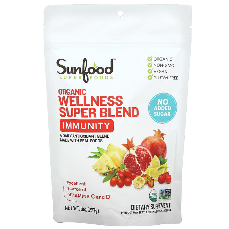 Sunfood Organic Wellness Super Blend Immunity 8 oz (227 g) 3 Sunfood Organic Wellness Super Blend Immunity 8 oz (227 g) 803813102806