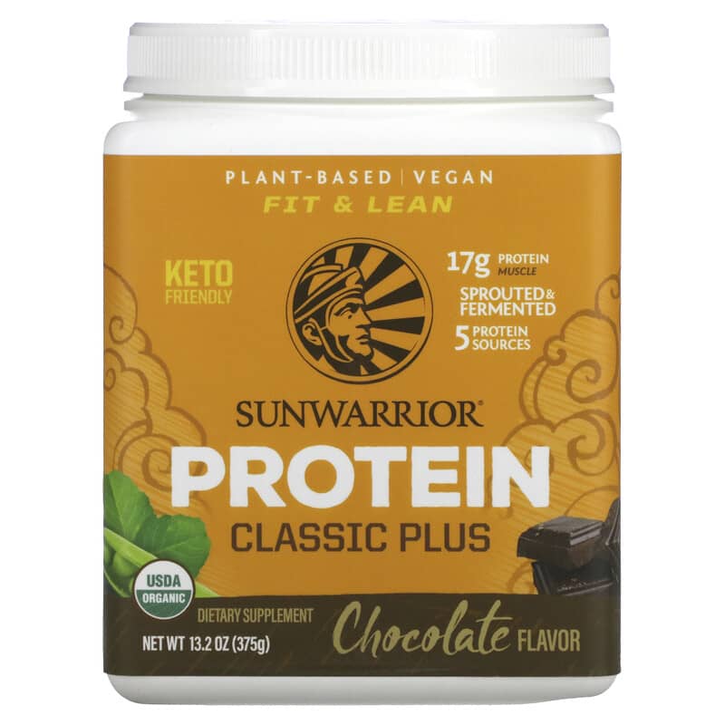 Sunwarrior Classic Plus Protein Plant Based Chocolate 13.2 oz (375 g) 3 Sunwarrior Classic Plus Protein Plant Based Chocolate 13.2 oz (375 g) 814784024165