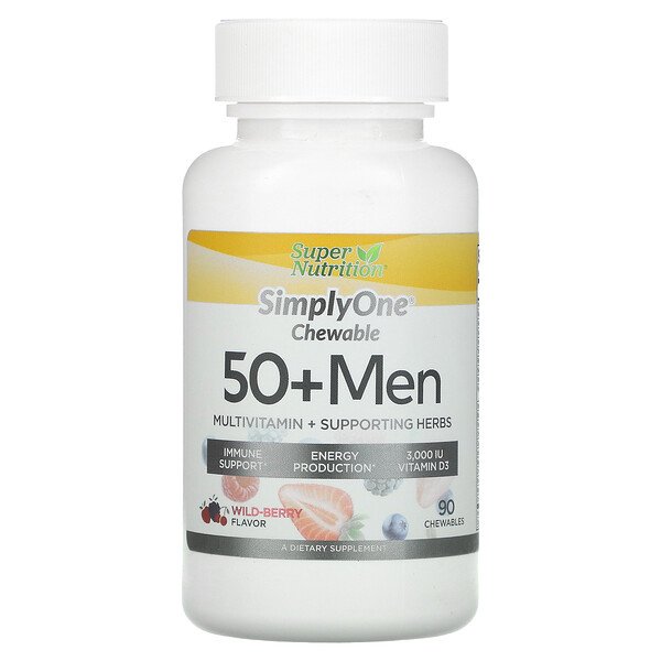 Mua Super Nutrition SimplyOne 50+ Men Multivitamin + Supporting Herbs Wild-Berry 90 viên nhai giảm giá rẻ Hà nội TPHCM