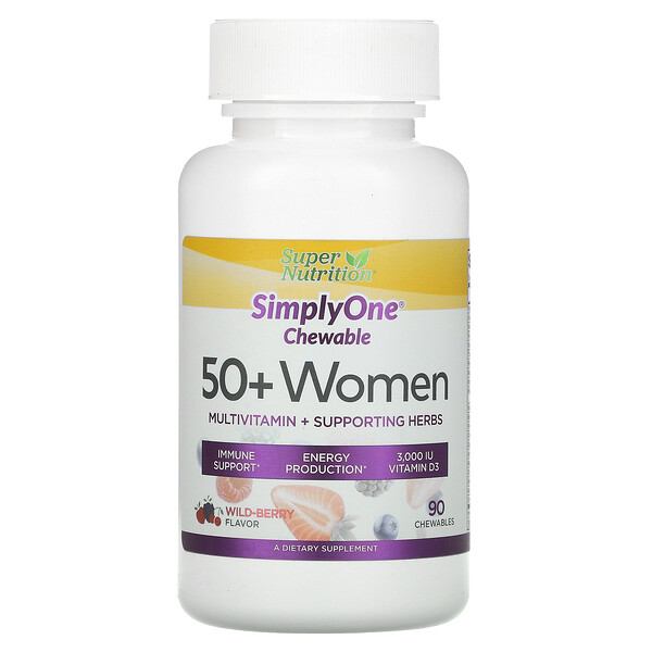 Mua Super Nutrition SimplyOne 50+ Women Multivitamin + Supporting Herbs Wild-Berry 90 viên nhai giảm giá rẻ Hà nội TPHCM