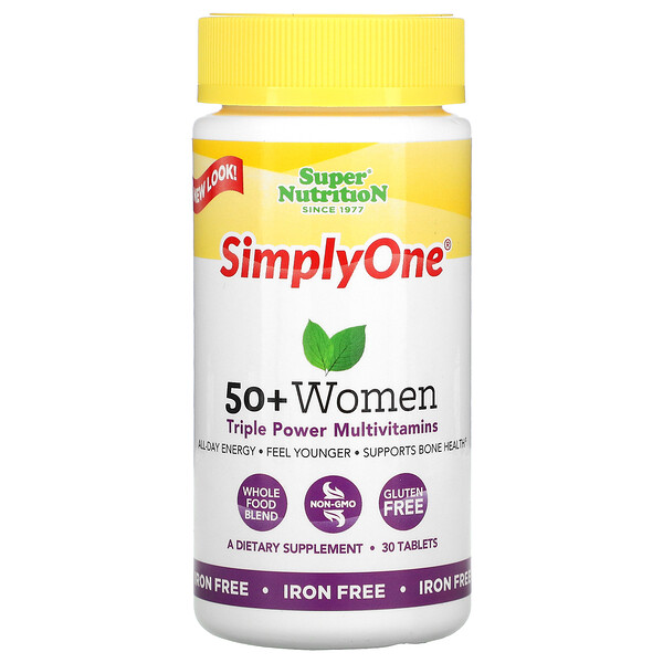 Mua Super Nutrition SimplyOne 50+ Women Triple Power Multivitamins Iron Free 30 viên giảm giá rẻ Hà nội TPHCM