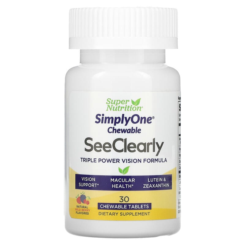 Super Nutrition SimplyOne See Clearly Triple Power Vision Formula Wild-Berry Flavor 30 viên nhai 6 super nutrition simplyone see clearly triple power vision formula wild berry flavor 30 chewable tablets 93804