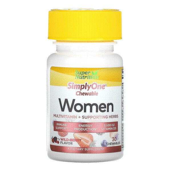 Mua Super Nutrition SimplyOne Women Multivitamin + Supporting Herbs Wild-Berry 30 viên nhai giảm giá rẻ Hà nội TPHCM