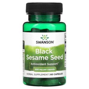 Swanson Black Sesame Seed 500 mg 60 Capsules 087614115986